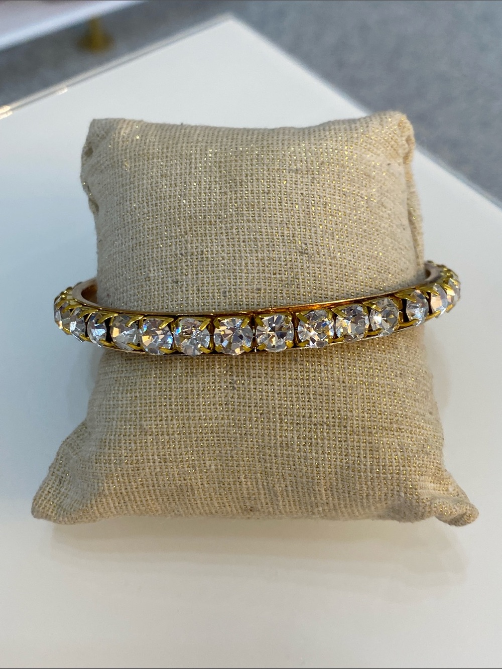 Gold Tone Crystal Bangle Bracelet
